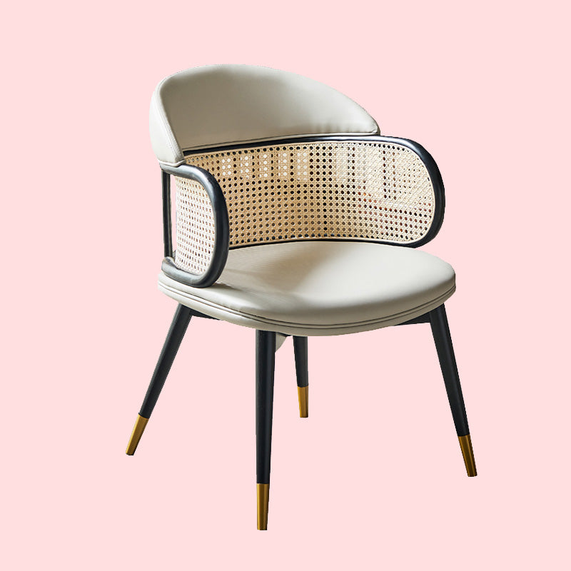 Cane and sales leather dining chair