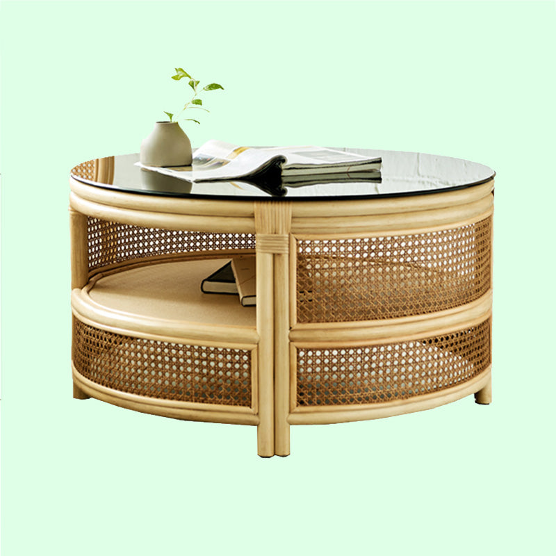 Cane coffee outlet table round