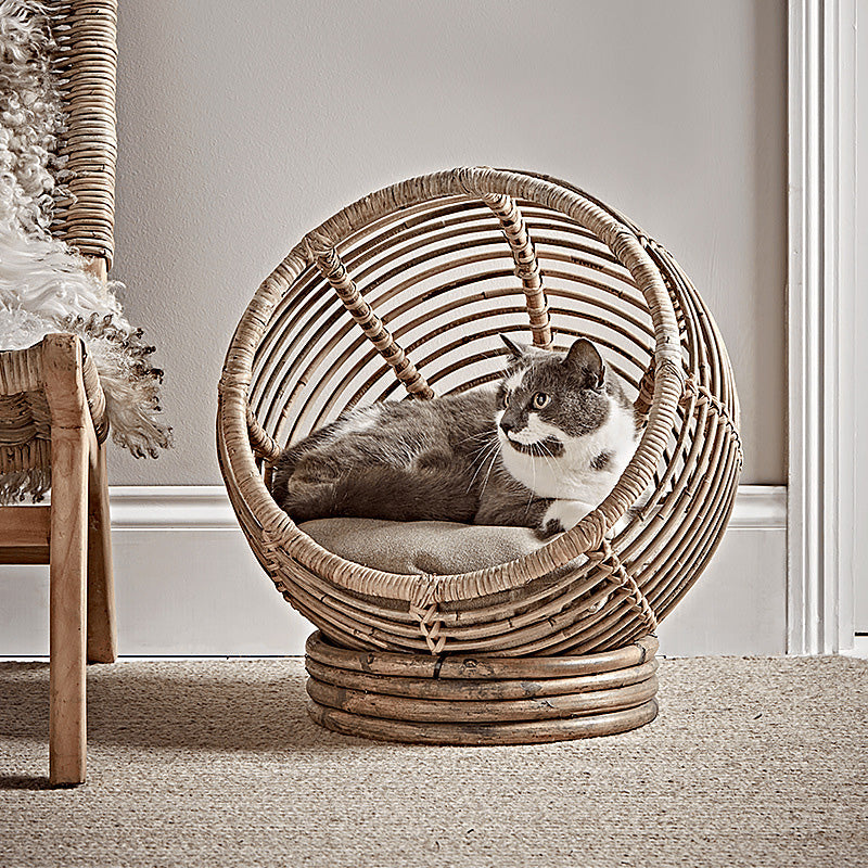 Rattan shop cat basket